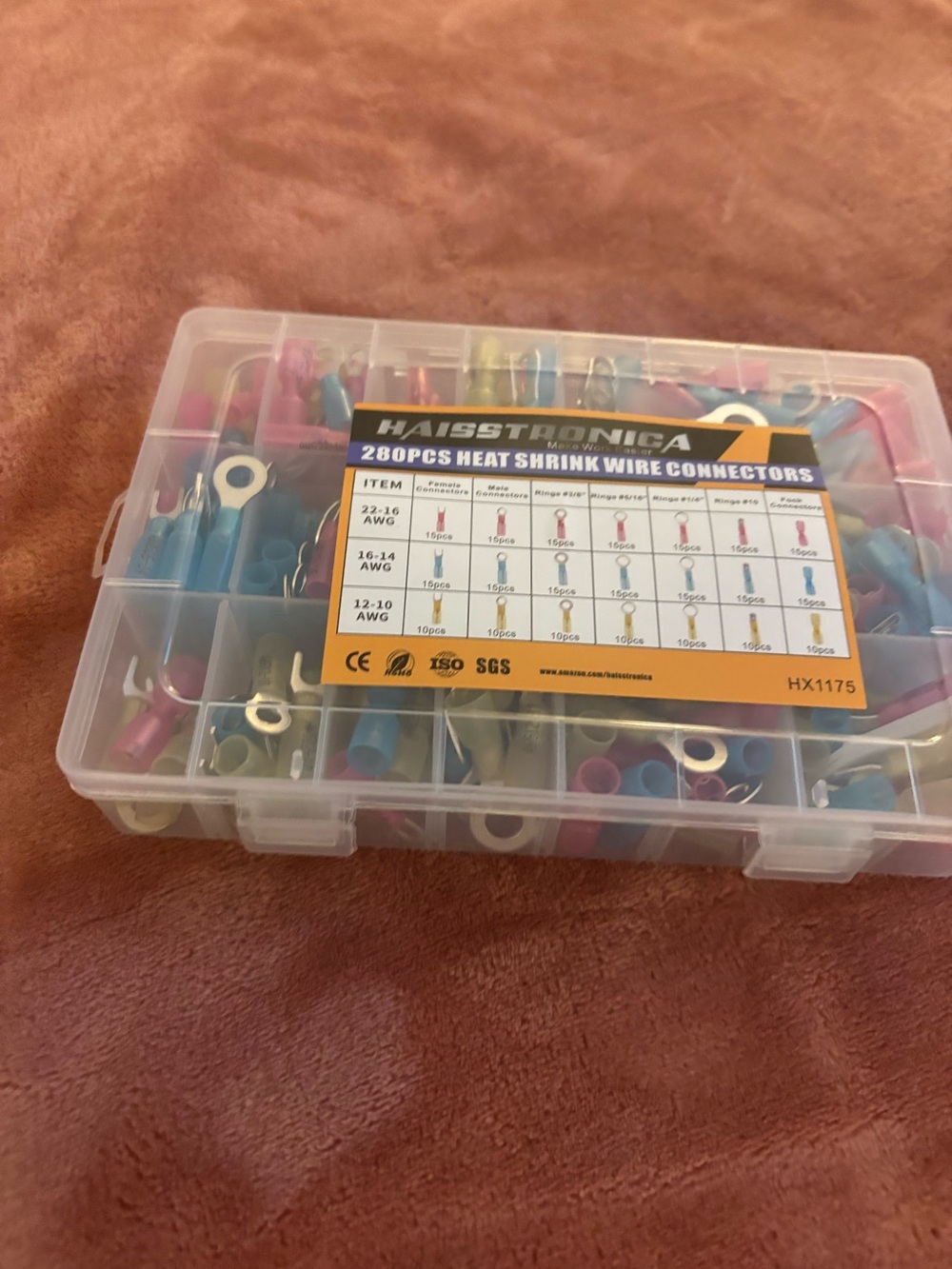 280pc Heat Shrink Wire Connector Kit - Multicolor